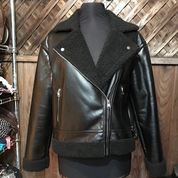 🦋 West of Melrose Faux Leather Jacket - Picture 1 of 7